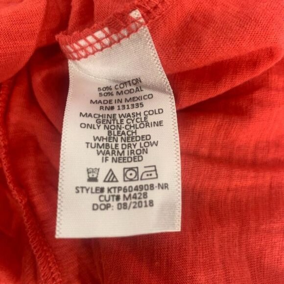 Socialite Womens Size XS Bright Red Cotton/Modal Short Sleeve Top - Picture 6 of 6